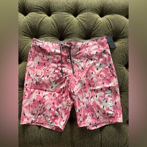Hurley Pink Flamingo Patterned Swim Shorts BNWT